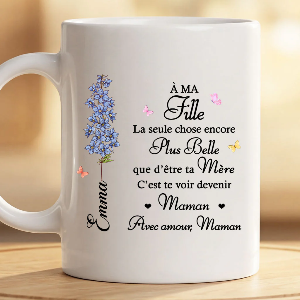 Mug Personnalisé Avec Fleur - Cadeau Belle-fille/Fille/Petite-fille Devenir Une Mère - Image 2
