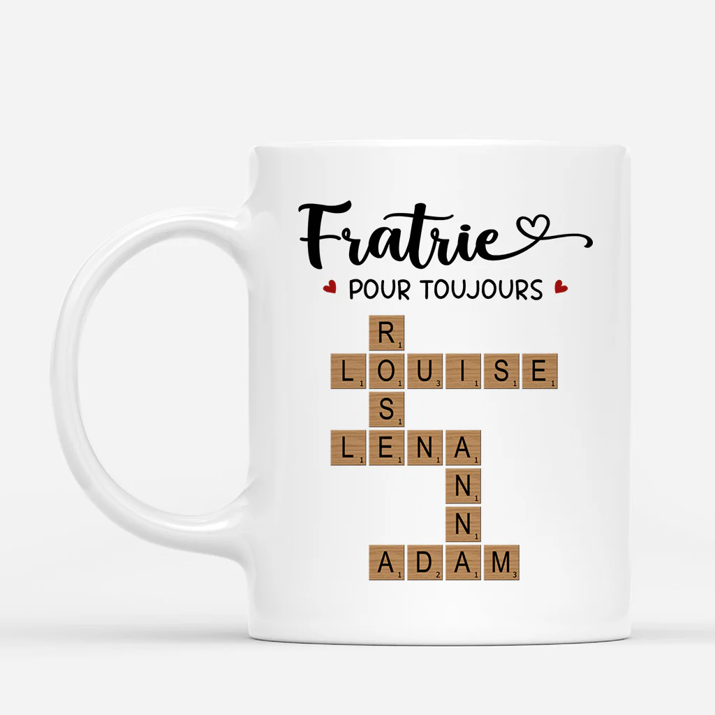 Tasse Personnalisée Pour Amie | Mot Croisé Pour Sœur/Frère/Ami Fratrie Pour Toujours