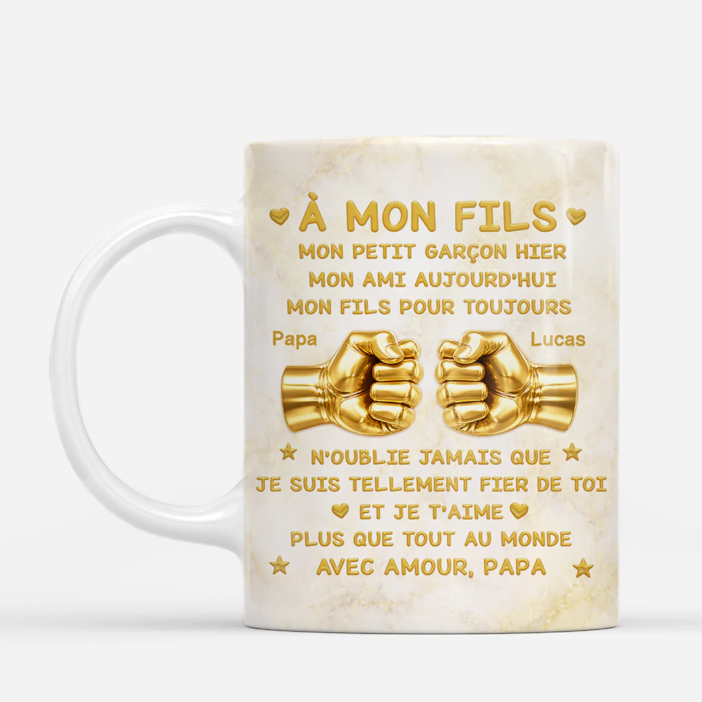 Mug Personnalisé Avec Prénom - Fier De Toi Cadeau Pour Fils Et Petit-fils