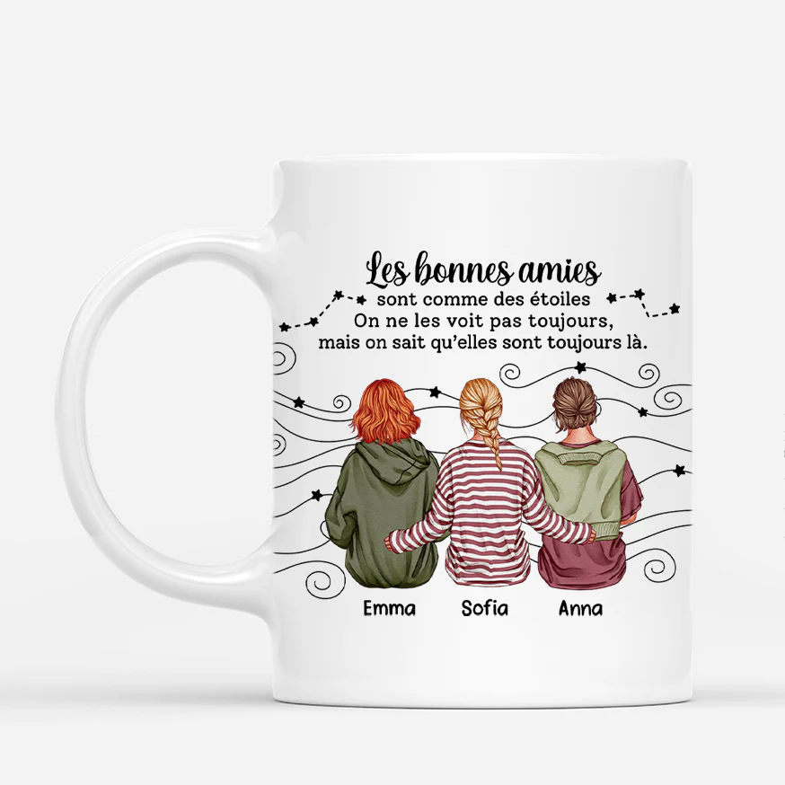 Tasse Meilleur Amie Personnalisable | Bons Amis Sont Comme Des Étoiles