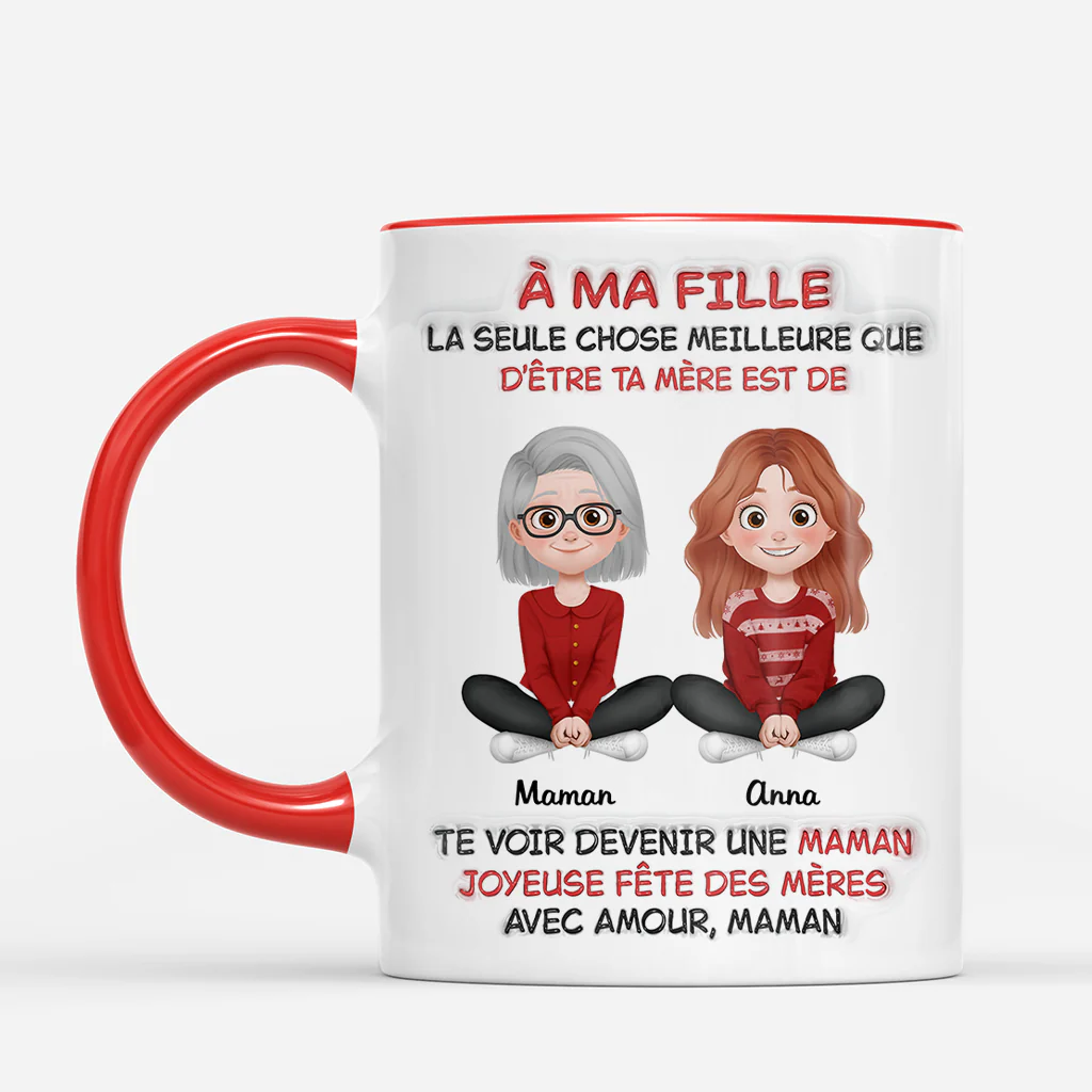 Mug Personnalisé - Cadeau Maman Fille/Fils Joyeuse Fête Des Mères Et Pères - Image 2
