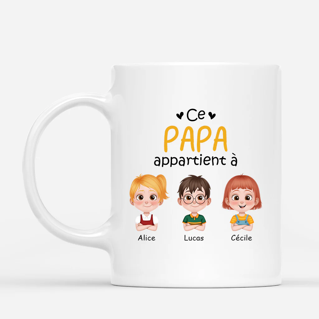 Mug Personnalisé - Ce Papa Appartient À Design Cartoon