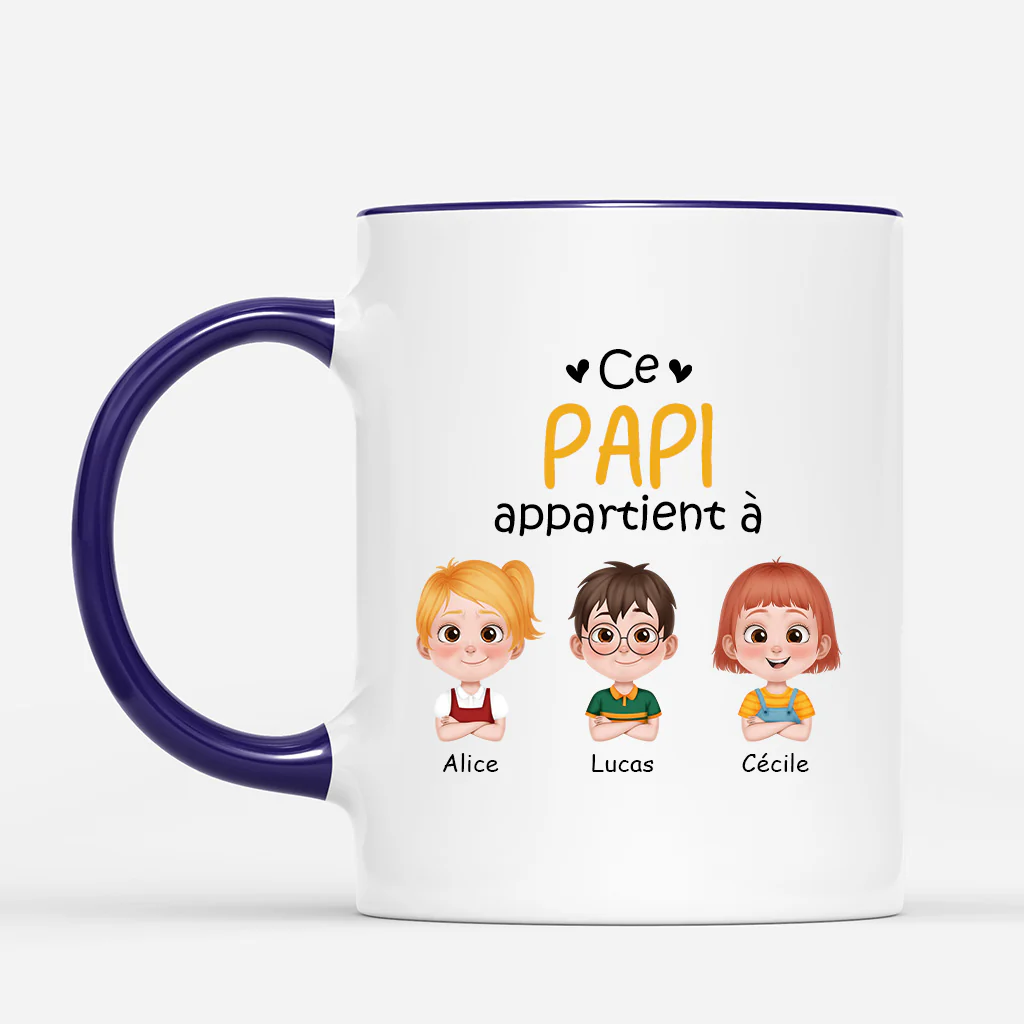 Mug Personnalisé - Ce Papa Appartient À Design Cartoon - Image 2