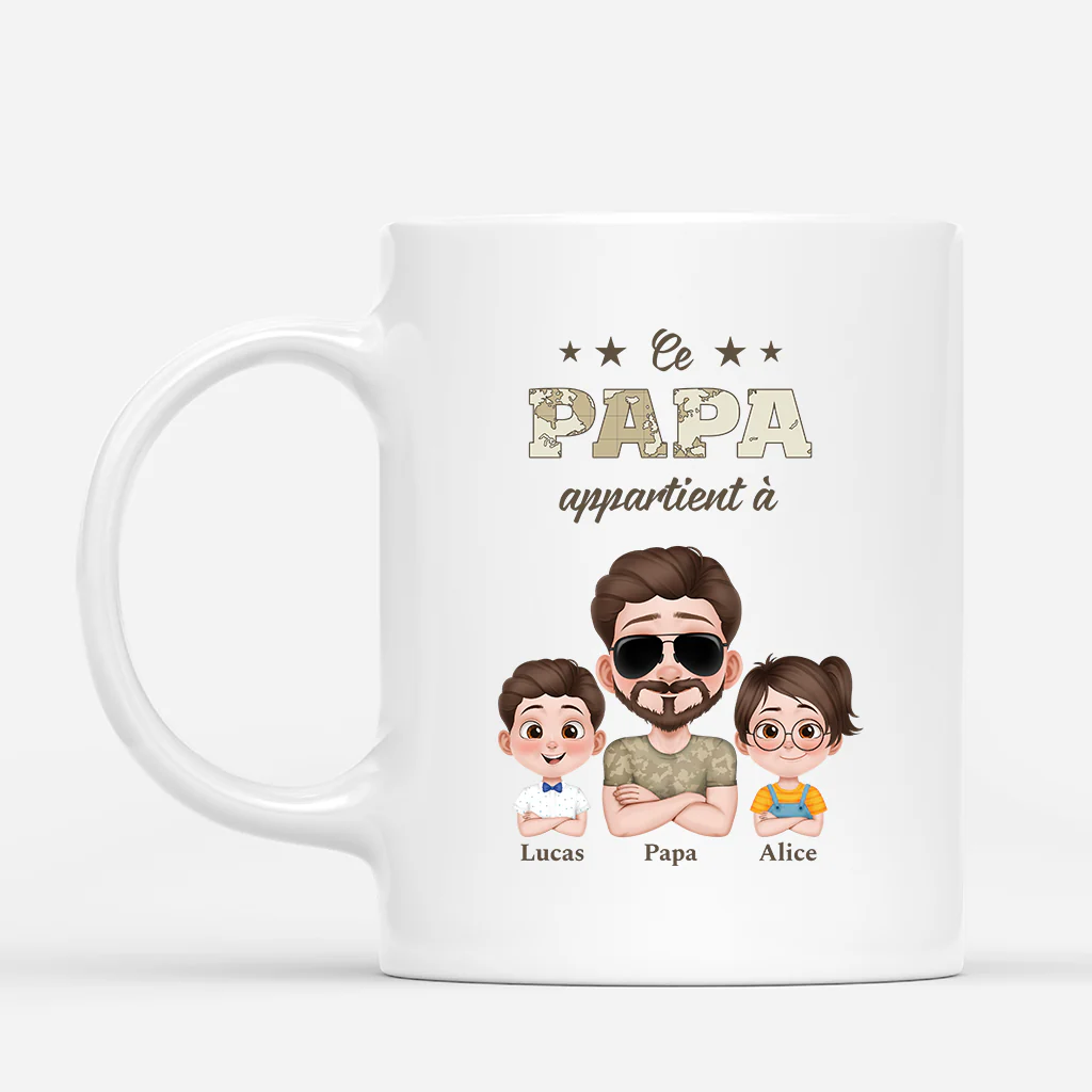 Mug Personnalisé Papa – Ce Papa Soldat Appartient À - Version Carte