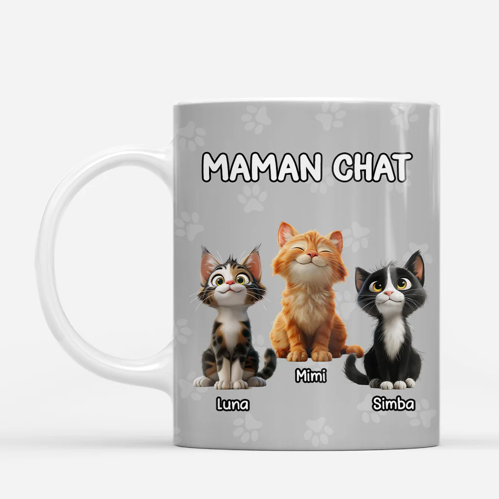 Mug Personnalisé Chat Avec Patte - Maman/Papa Chat