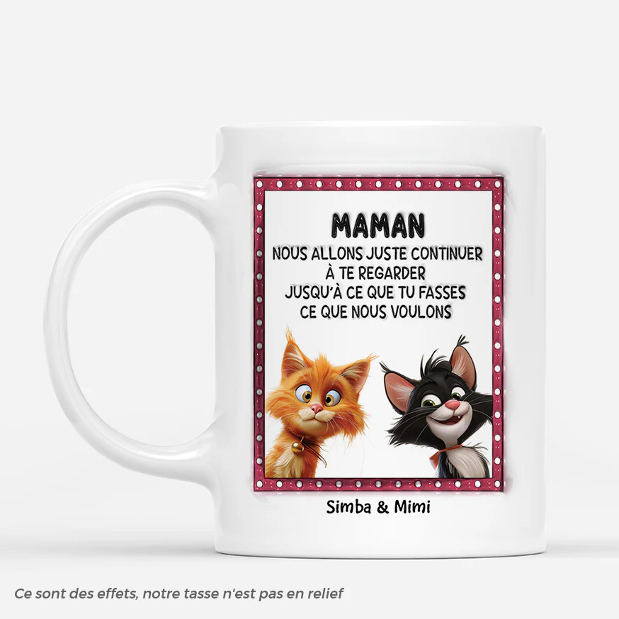 Tasse Personnalisée Chat Cartoon