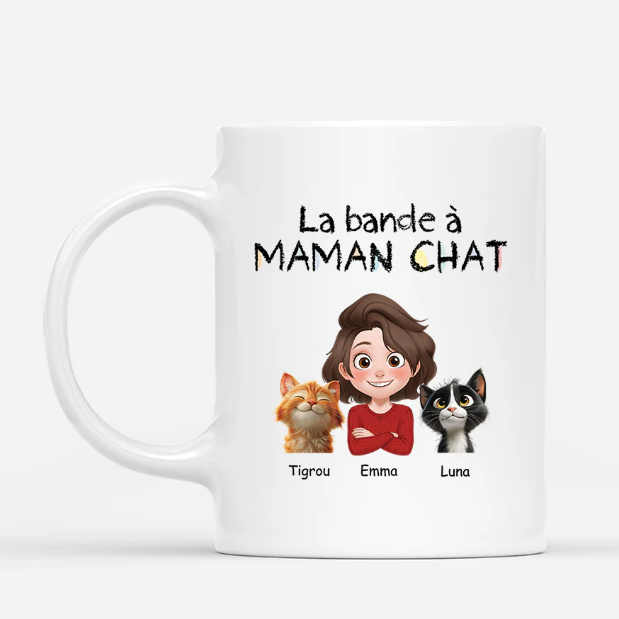 Tasse Personnalisée Chat et Maître - La Bande À Maman/Papa Chat