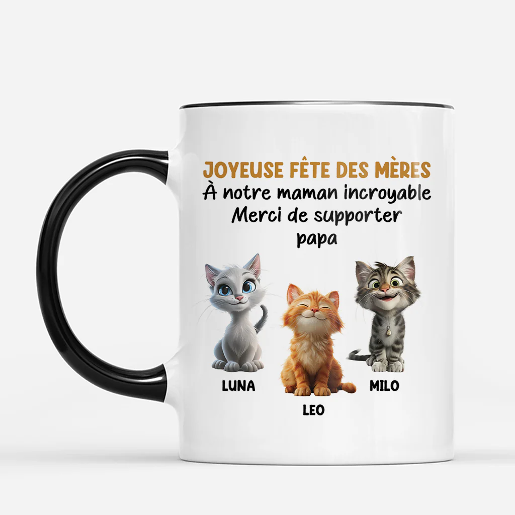 Mug Personnalisé Chat - Merci Cadeau Fête Des Mères Et Fête Des Pères - Image 2