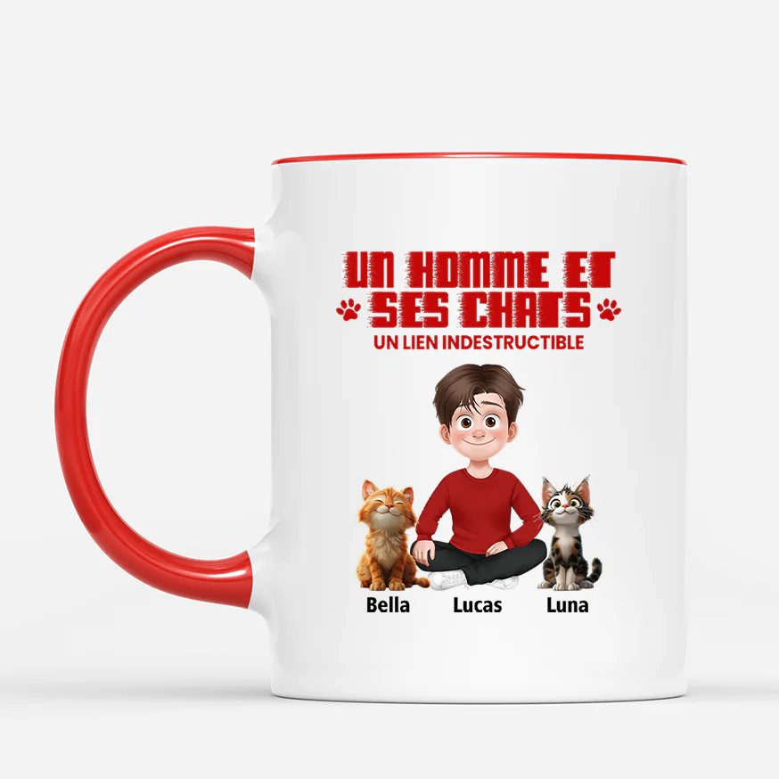 Mug Personnalisé Chat - Une Femme Et Son Chat Ensemble - Image 2