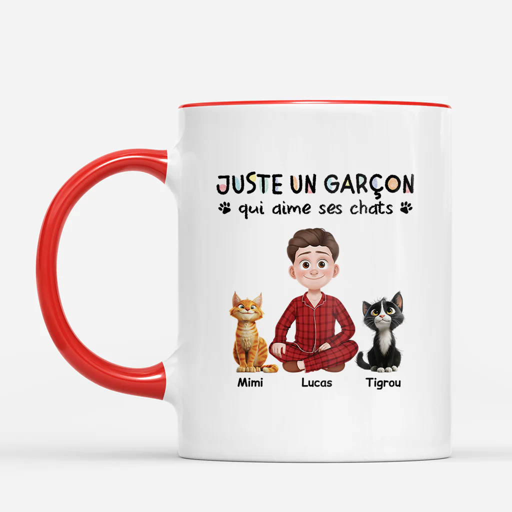 Mug Personnalisé Chat - Une Fille Qui Aime Ses Chats - Image 2