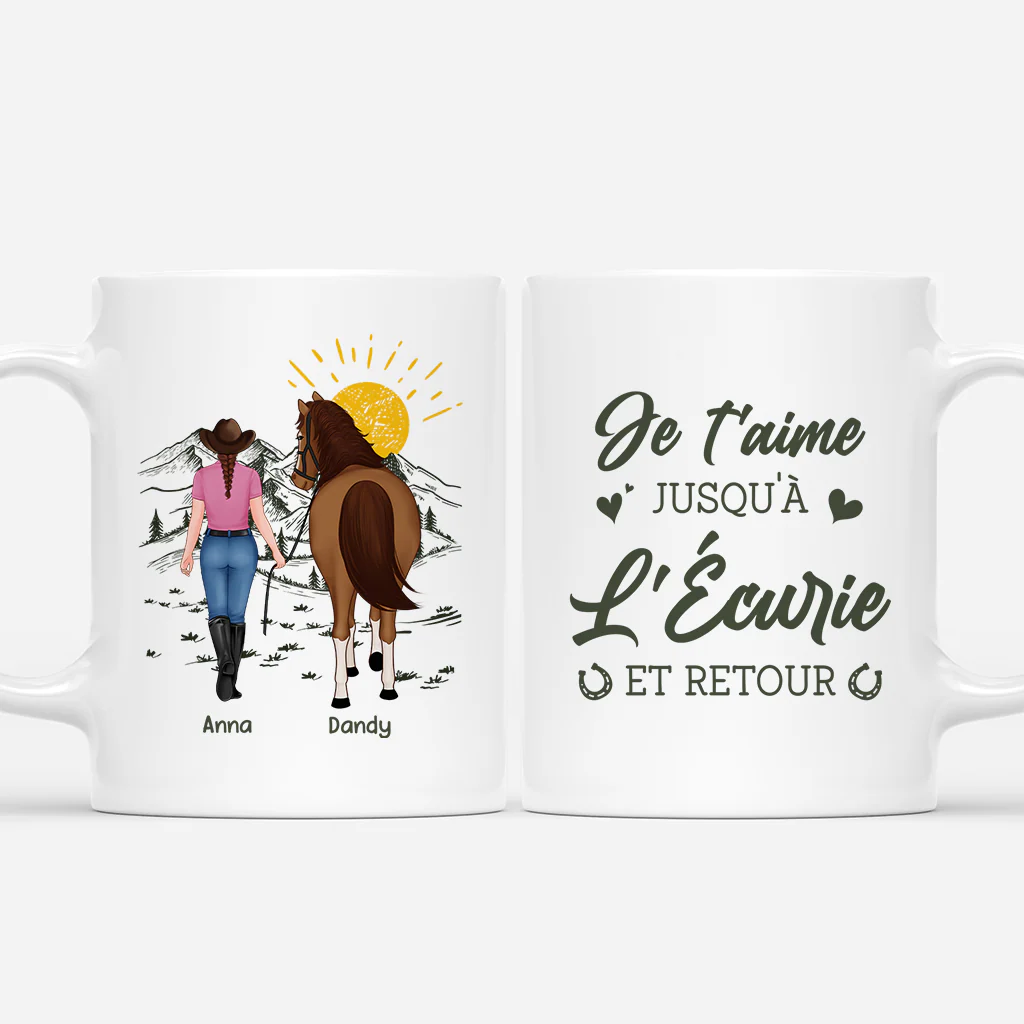 Tasse Cheval Personnalisé - Je T'aime Jusqu'à L'écurie Et Retour