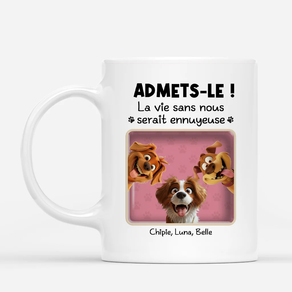 Mug chien personnalisé – Admets-le | Design Cartoon