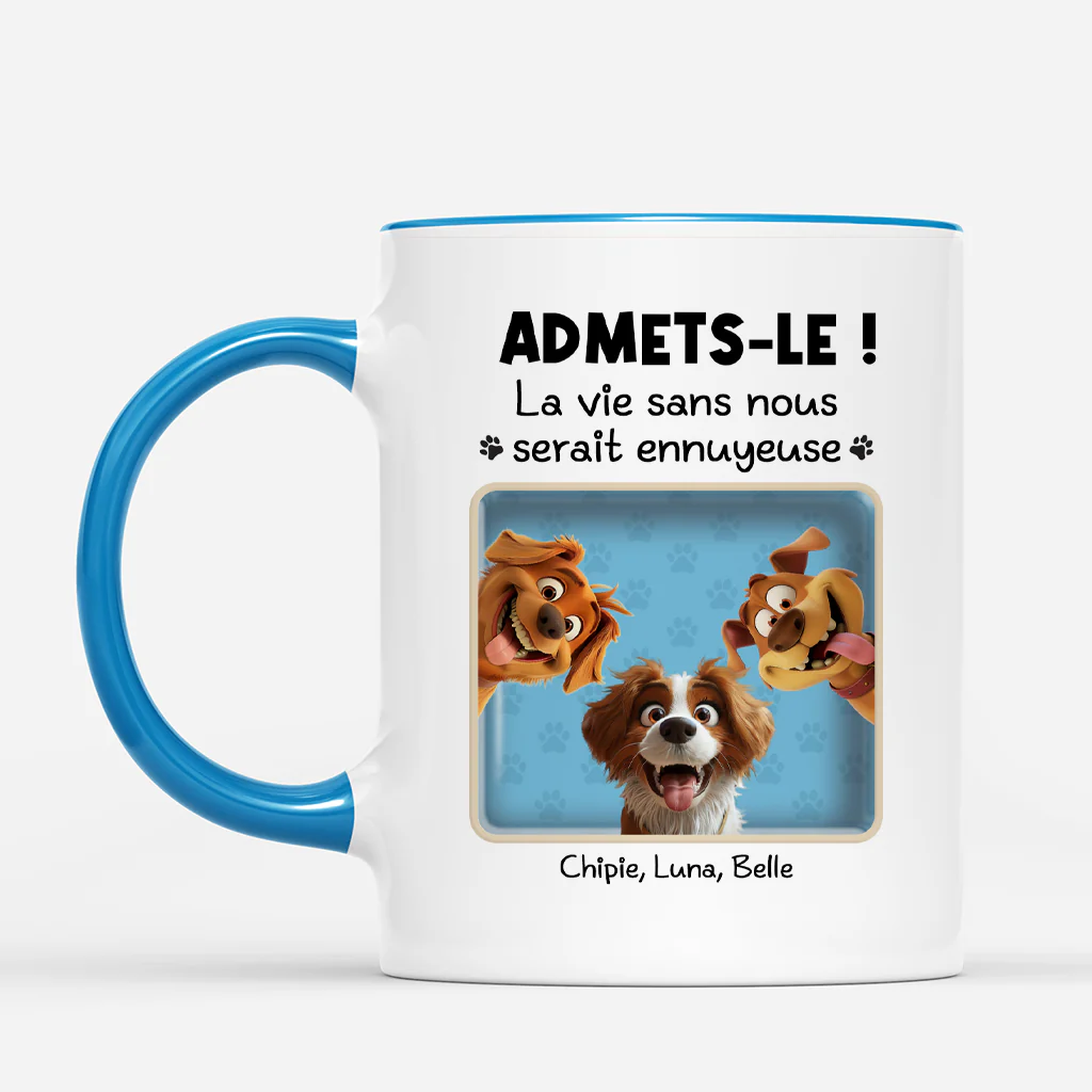Mug chien personnalisé – Admets-le | Design Cartoon - Image 2