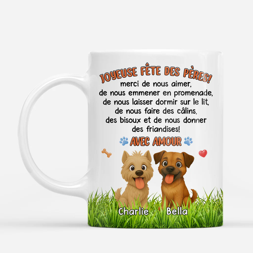 Mug Personnalisé Chien - Cadeau Fête Des Pères Avec Amour De Chien