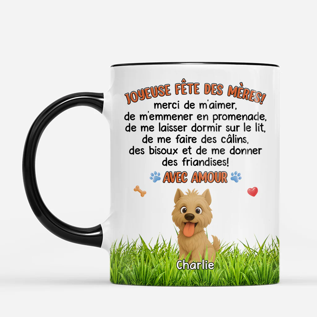 Mug Personnalisé Chien - Cadeau Fête Des Pères Avec Amour De Chien - Image 2