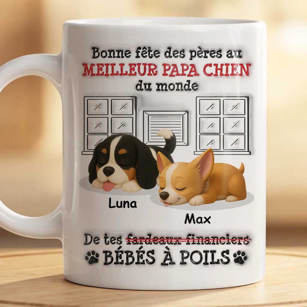 Mug Personnalisé Chien - Cadeau Fête Des Pères Pour Papa Chien - Image 2