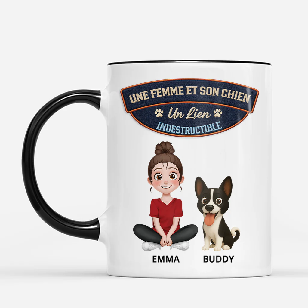 Mug Personnalisé Chien - Cadeau Fille Et Son Chien - Image 2