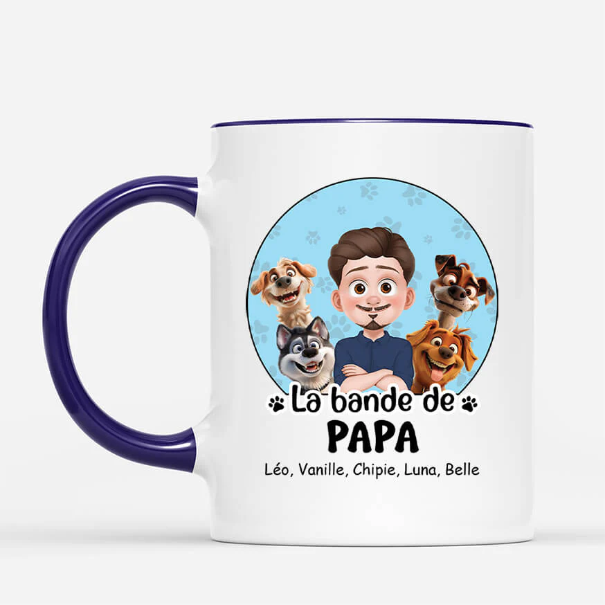 Mug Personnalisé Maman - La Bande À Maman Chien - Design Cartoon - Image 2