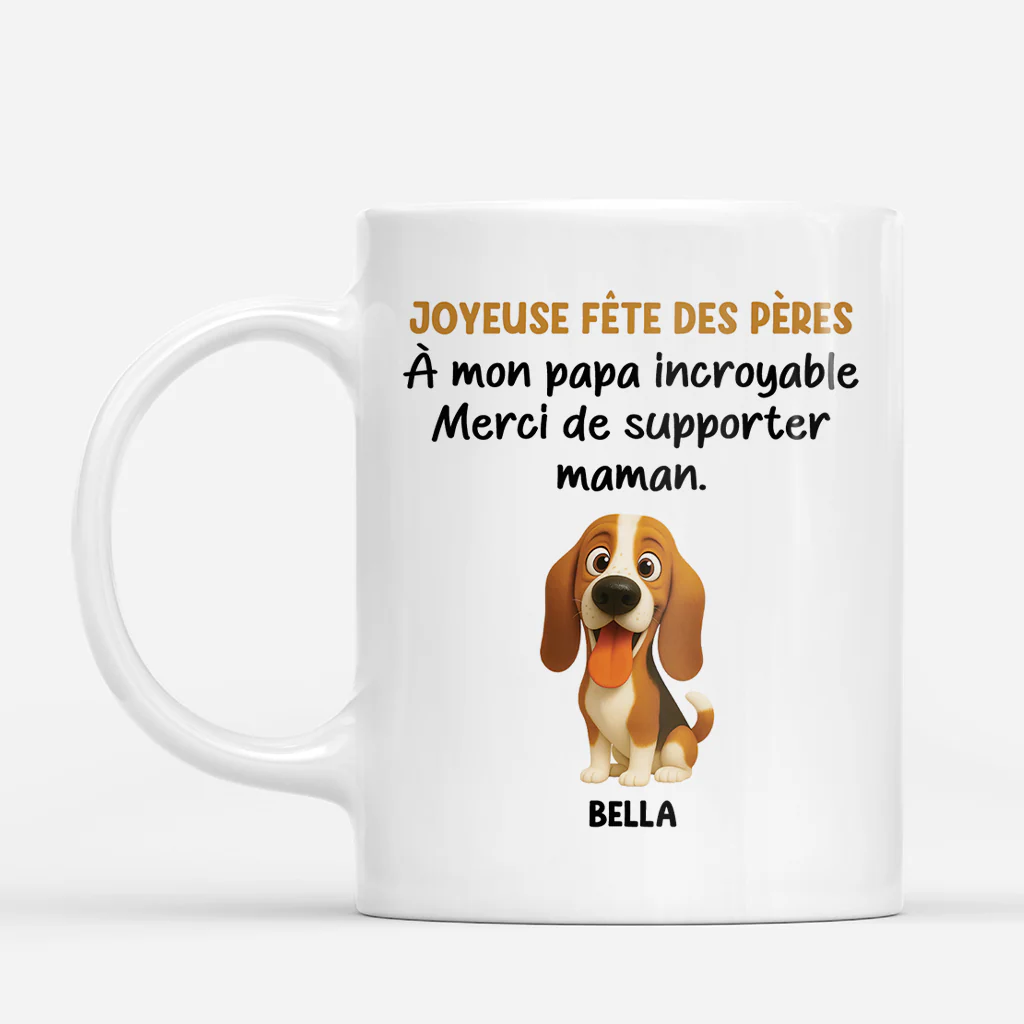 Mug Personnalisé Chien - Merci Cadeau Fête Des Mères Et Fête Des Pères