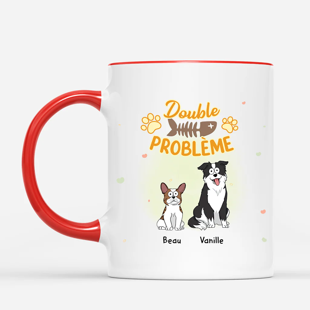 Mug Personnalisé Chien - Trois Fois Plus D'ennuis - Image 2