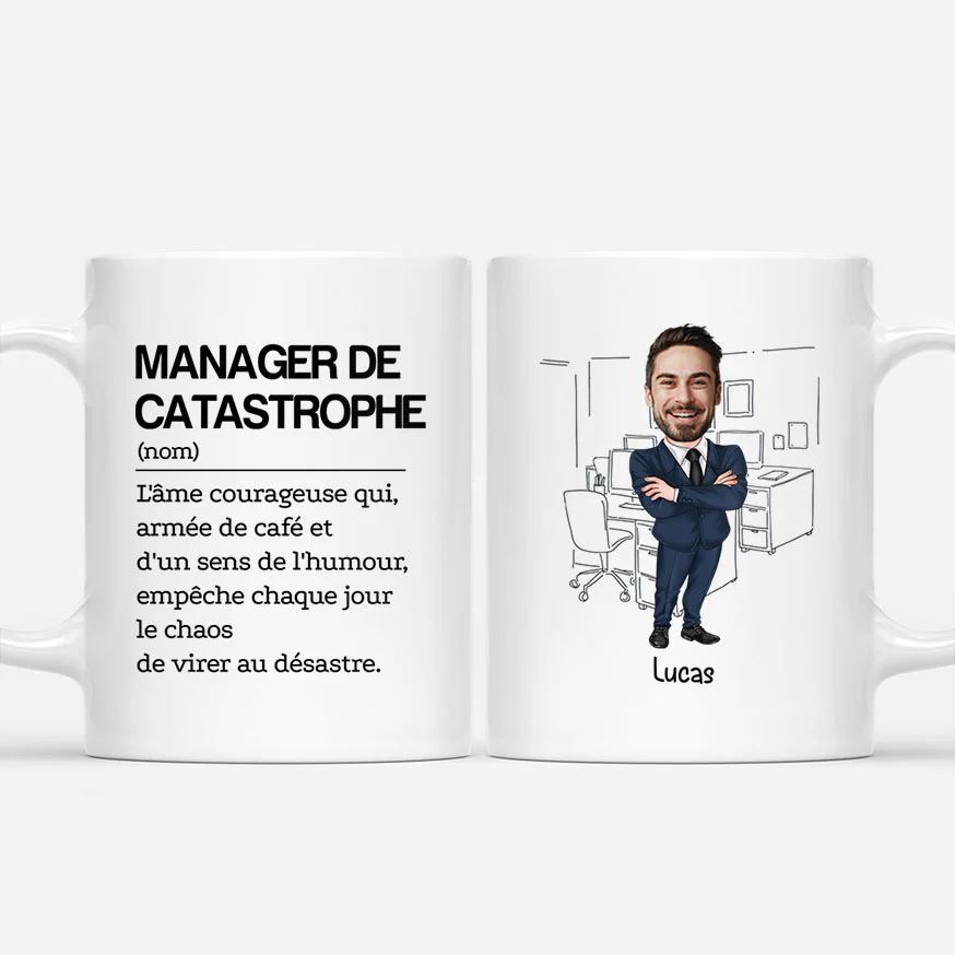 Mug Personnalisé Collègue Avec Photo - Manager De Catastrophe Au Bureau