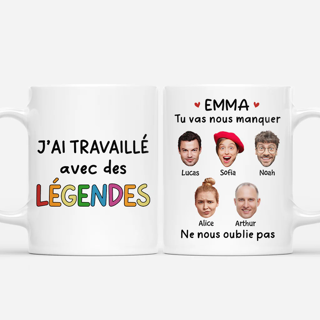 Mug Personnalisé Collègue Avec Photo - Travaillé Avec Des Légendes