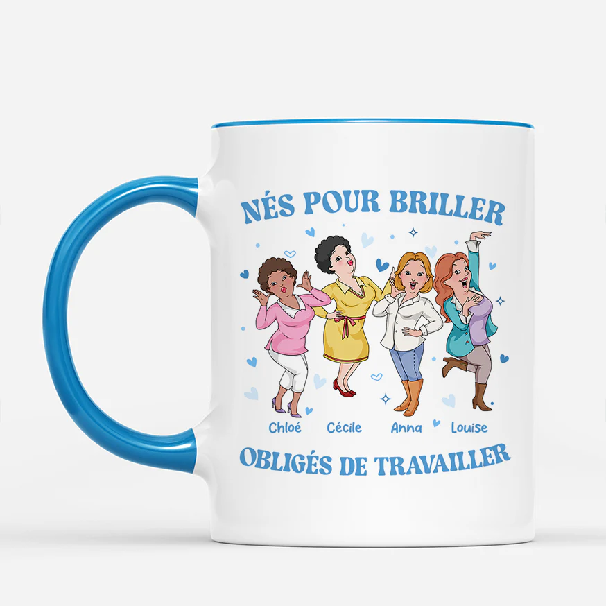 Mug Personnalisé Collègue - Née Pour Briller - Image 2
