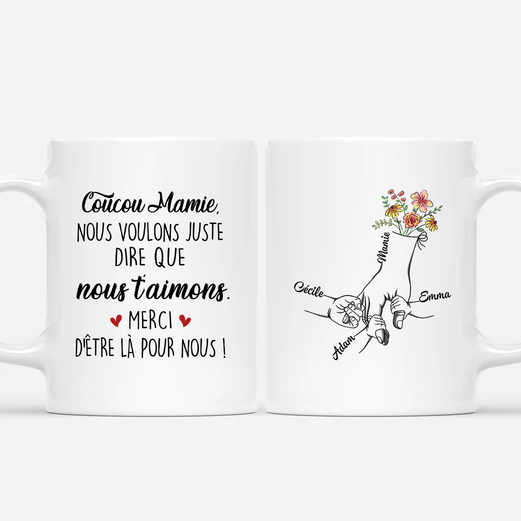 Mug Personnalisé Maman - Coucou Maman Tenant Les Mains