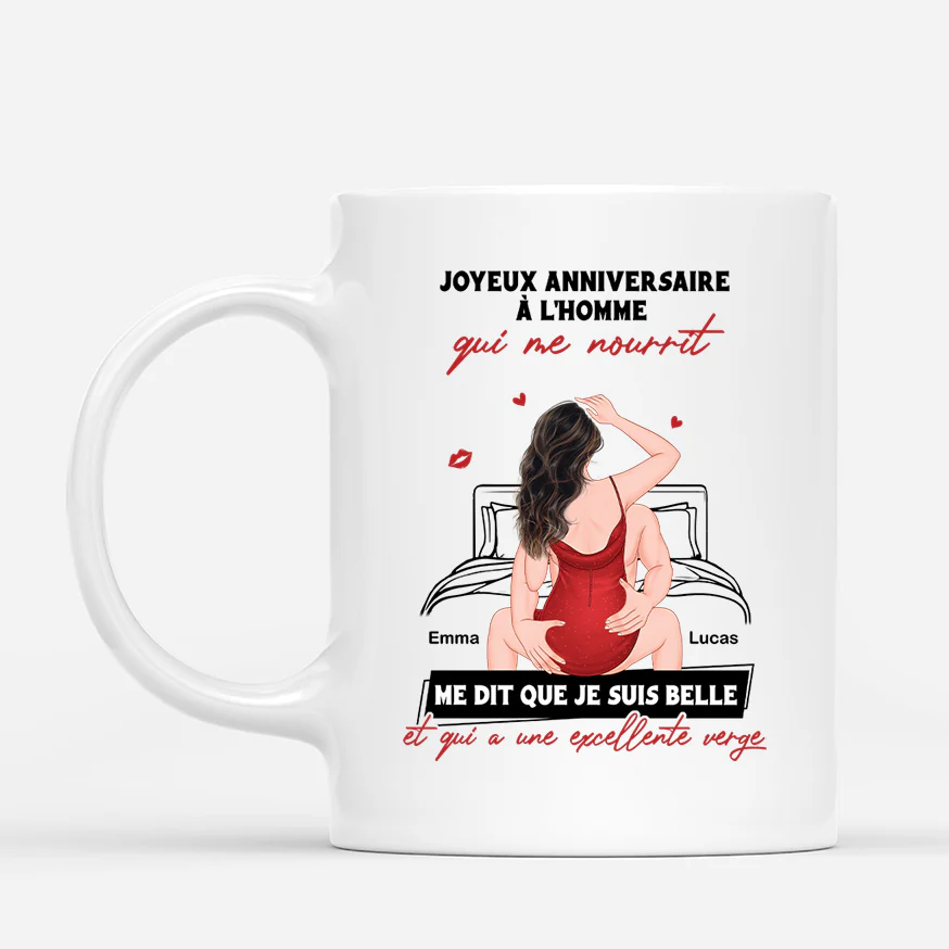 Mug Couple Personnalisé - Joyeux Anniversaire À Mon Homme/Femme