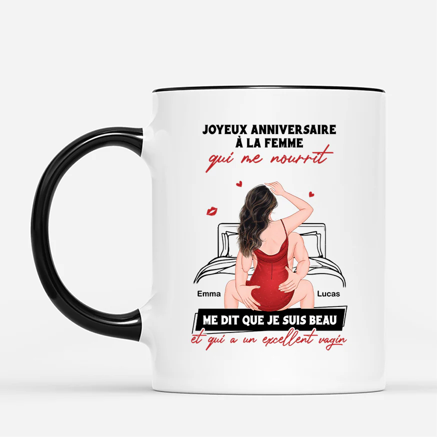 Mug Couple Personnalisé - Joyeux Anniversaire À Mon Homme/Femme - Image 2
