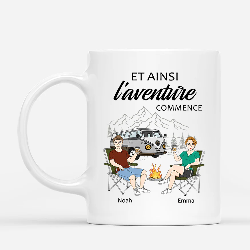 Tasse Personnalisée Couple – L’Aventure Commence