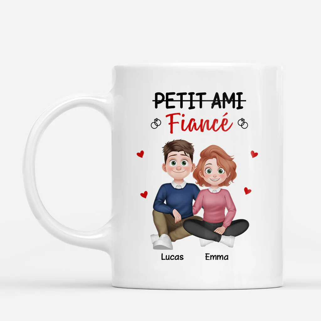 Mug Personnalisé Couple - Petit Ami Maintenant Fiancé