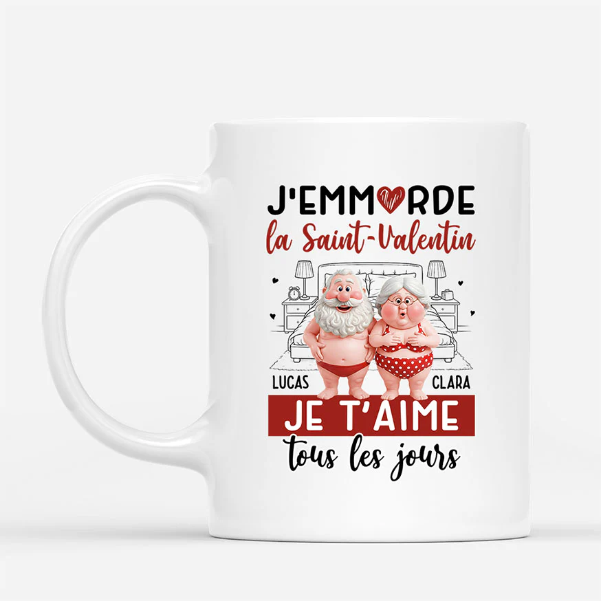 Mug Personnalisé Couple Saint Valentin - Je T'aime Tous Les Jours