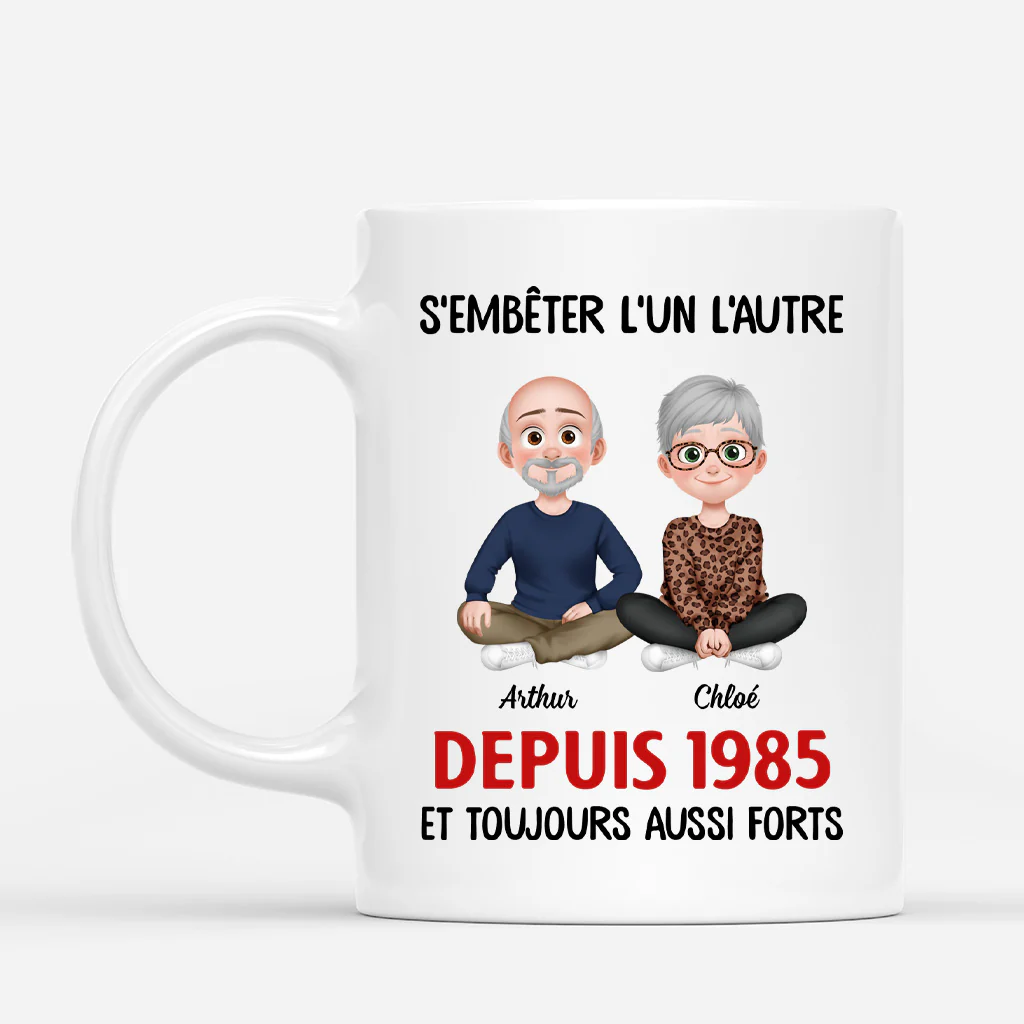 Mug Personnalisé Couple – S'embêter L'un L'autre Depuis - Design Cartoon