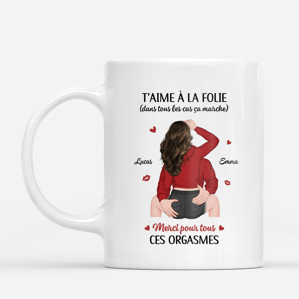 Mug Personnalisé Saint Valentin - T’aime À La Folie