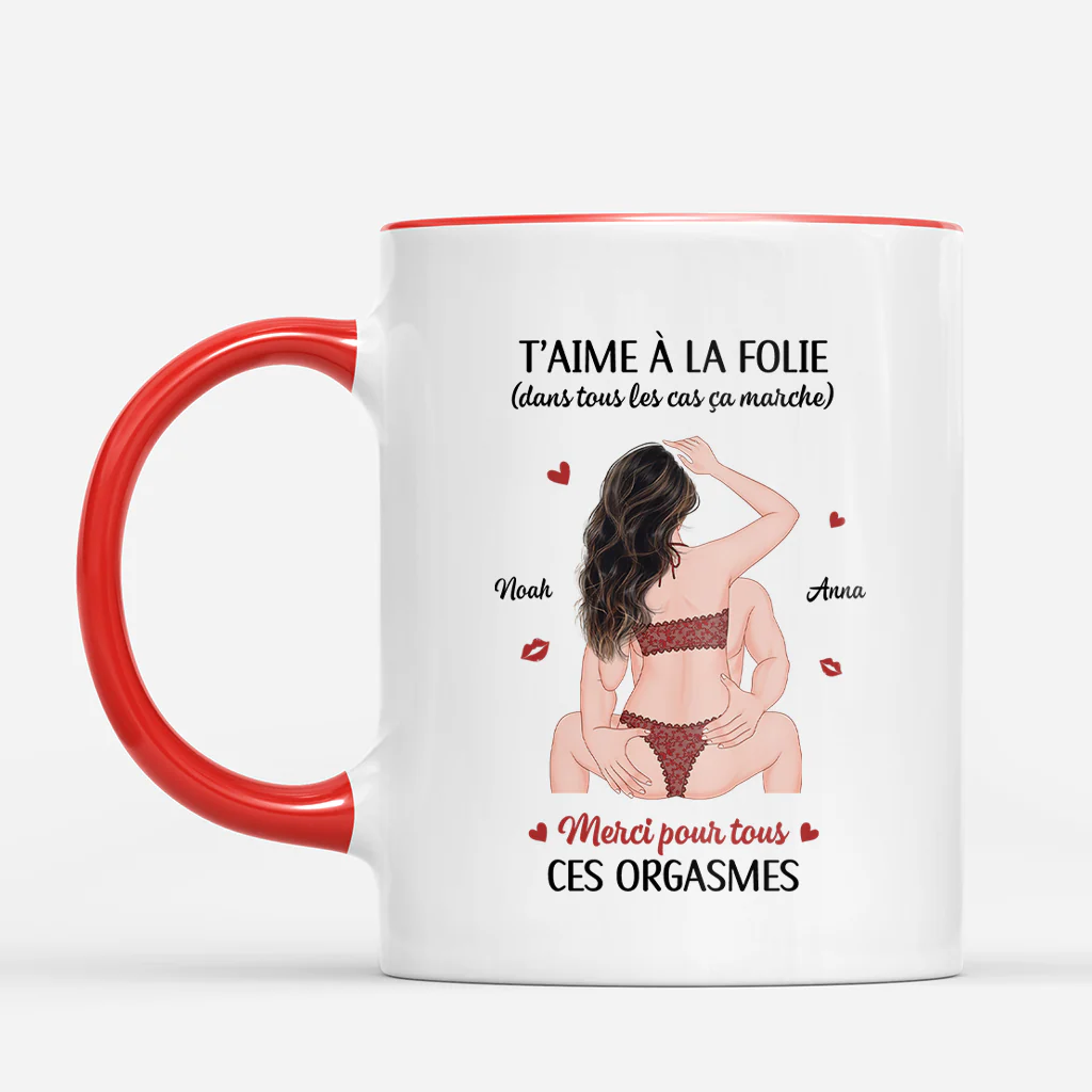 Mug Personnalisé Saint Valentin - T’aime À La Folie - Image 2