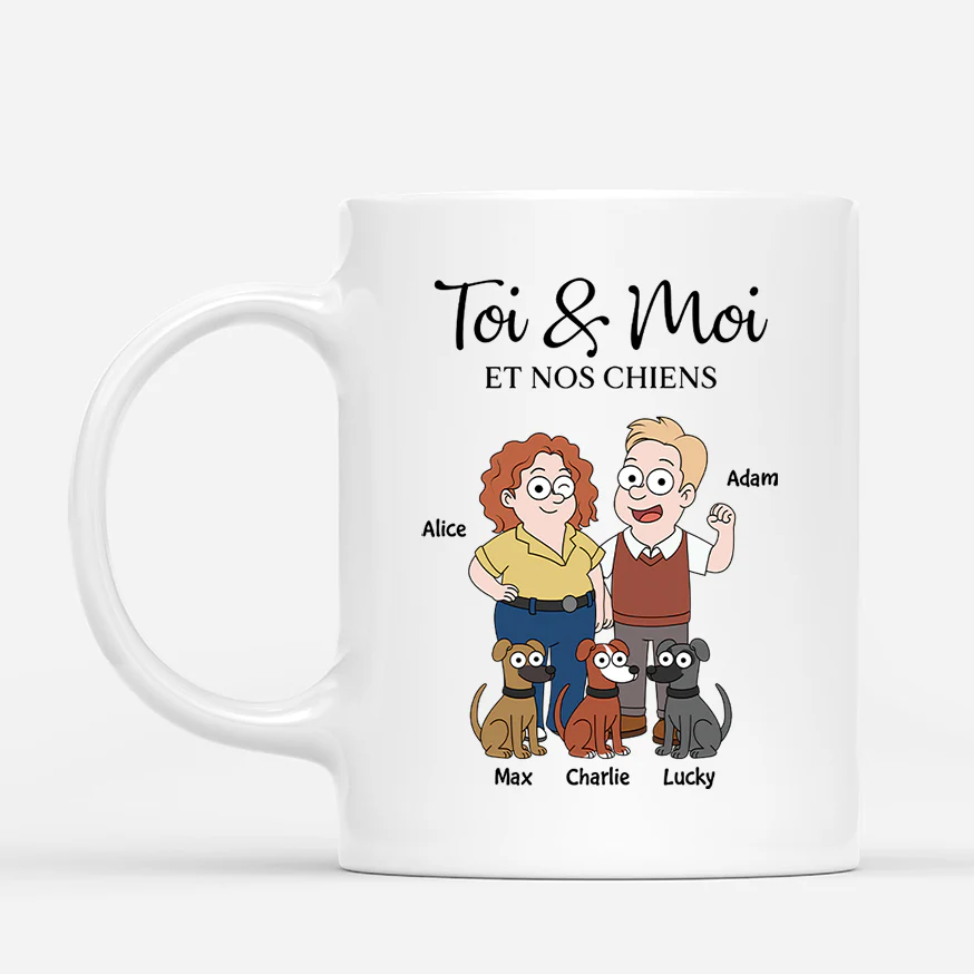 Mug Personnalisé Couple - Toi Moi Et Le Chien