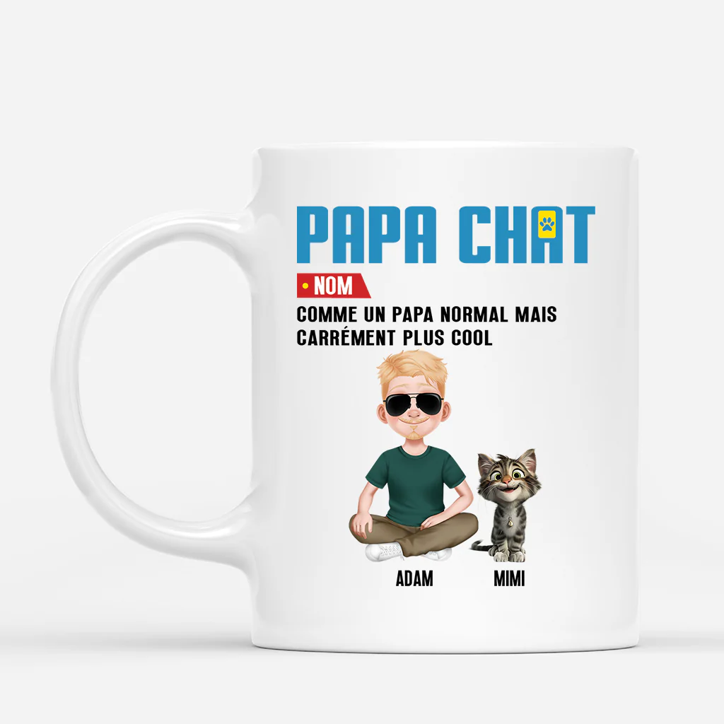 Tasse personnalisée chat et maître – Définition maman/papa chat