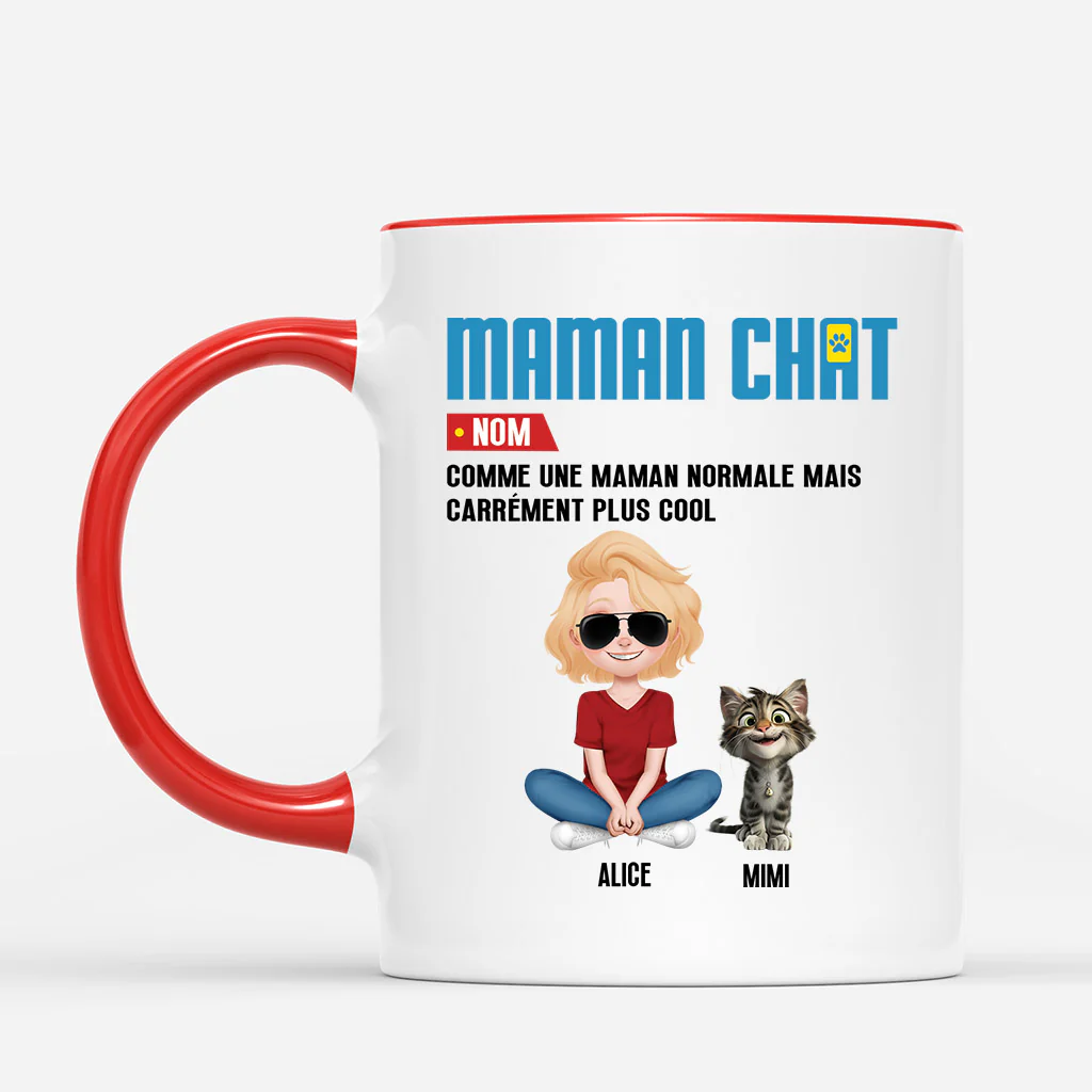Tasse personnalisée chat et maître – Définition maman/papa chat - Image 2