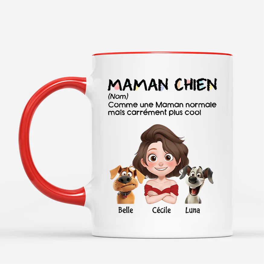 Mug Personnalisé Papa - Définition Papa Chien Design Cartoon - Image 2
