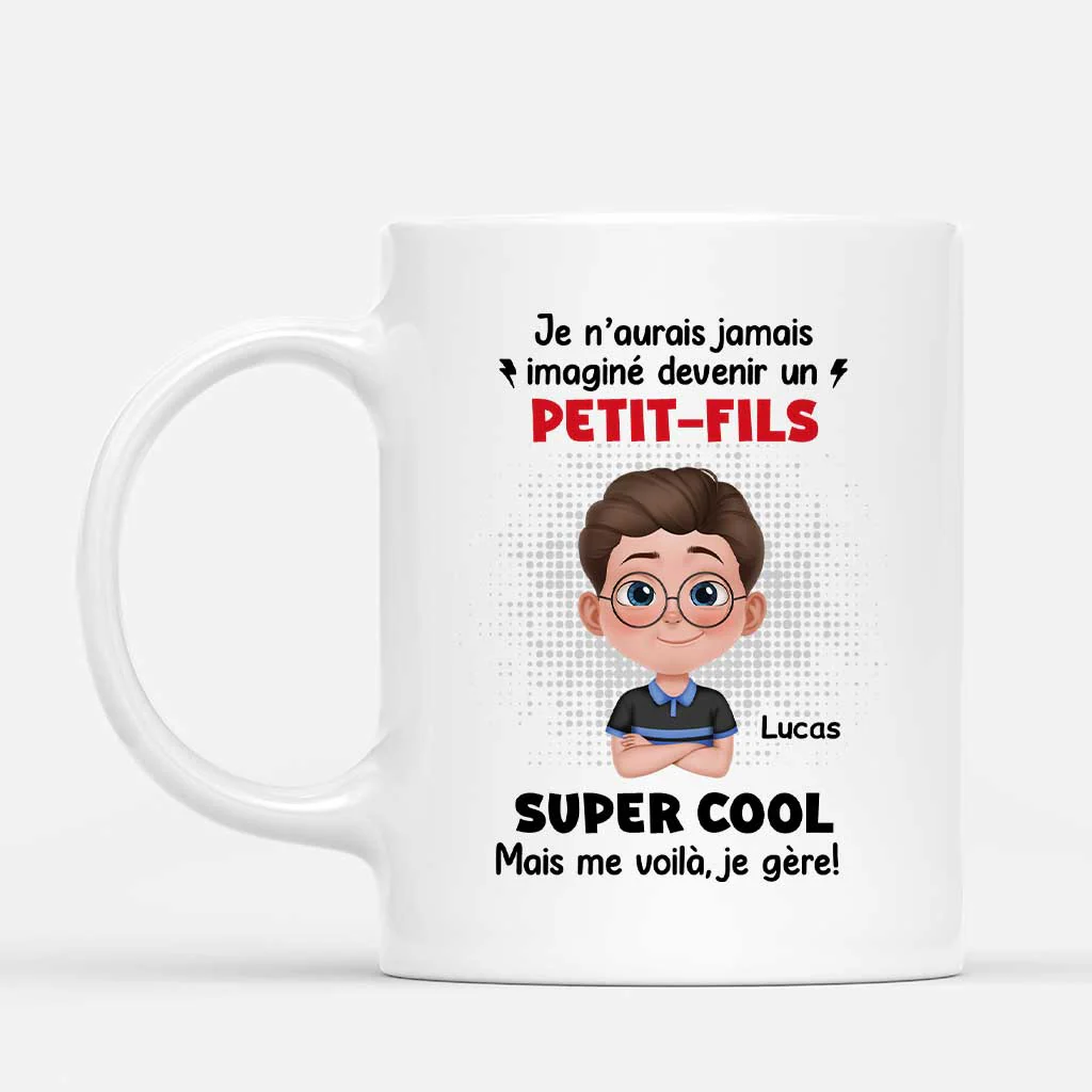 Mug Personnalisé Enfant/Petit-Enfant - Devenir Un Petit-fils Super Cool