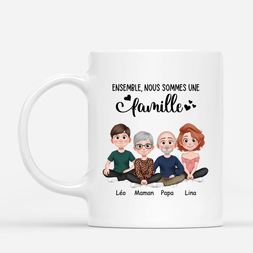Mug famille personnalisé – Ensemble, nous formons une famille