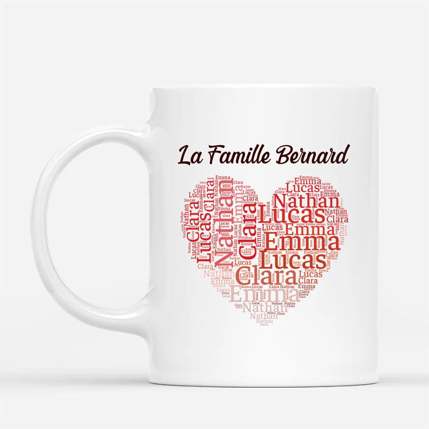 Mug Personnalisé Famille - Tous Nos Prénoms Ensemble