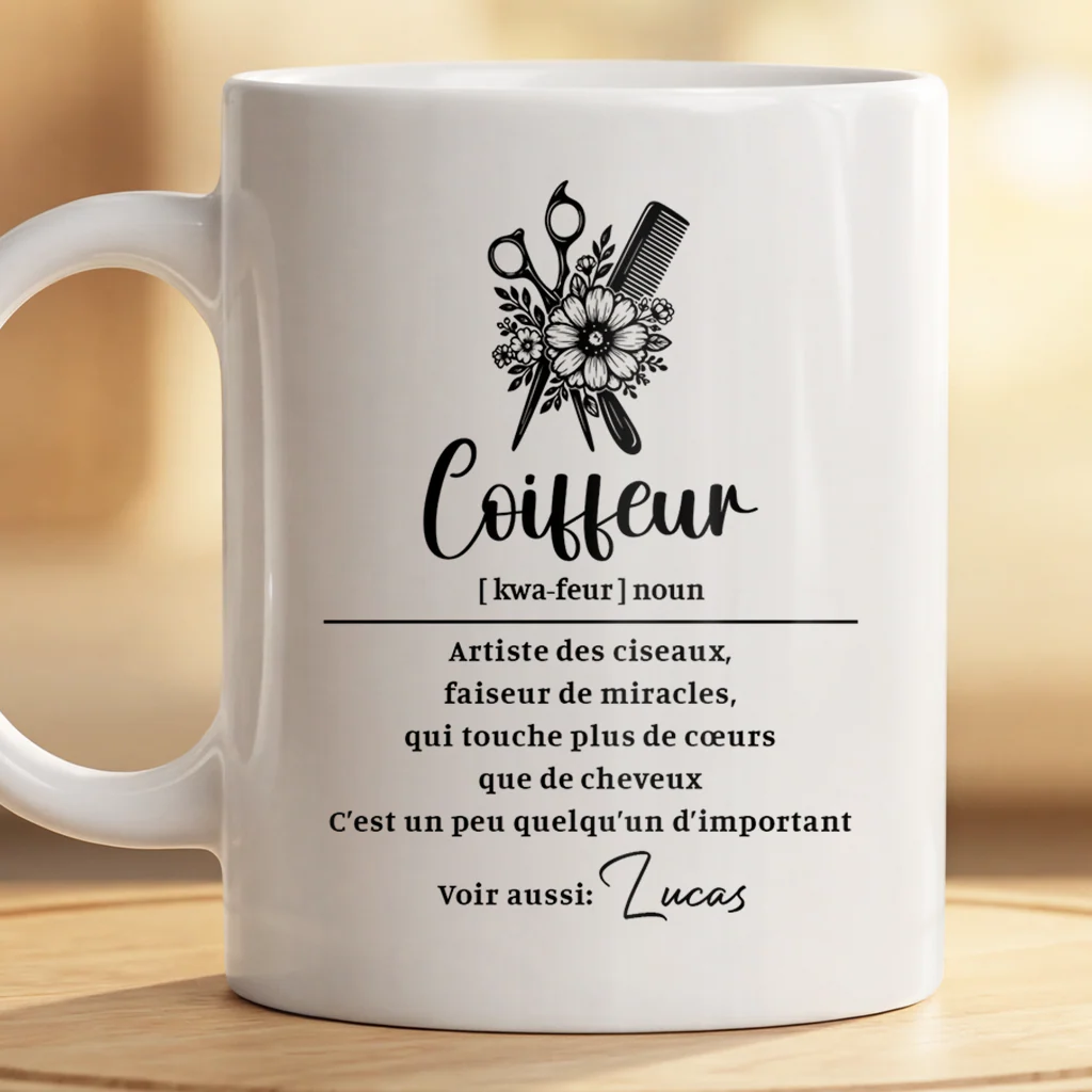 Cadeau Original Pour Coiffeuse | Mug Personnalisé Coiffeuse Magicienne Femme Homme - Image 2
