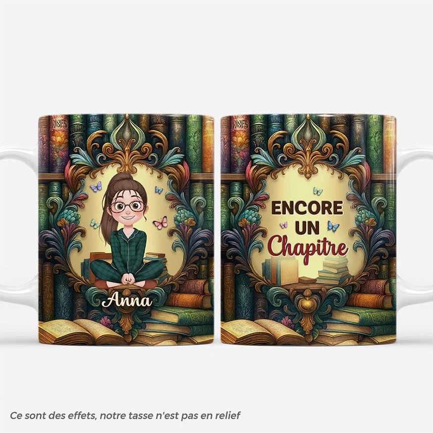 Mug Personnalisé Femme/Homme Aime Les Livres - Juste Un Chapitre De Plus