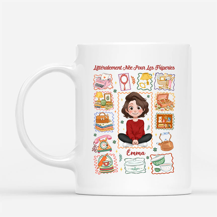 Mug Personnalisé Texte | Né Pour Les Friperies