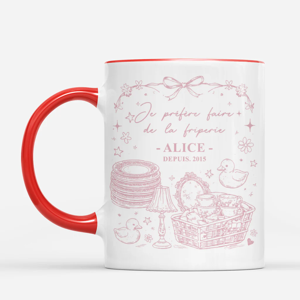Mug Personnalisé Femme Avec Prénom | Je Préfère Faire De La Friperie - Image 2