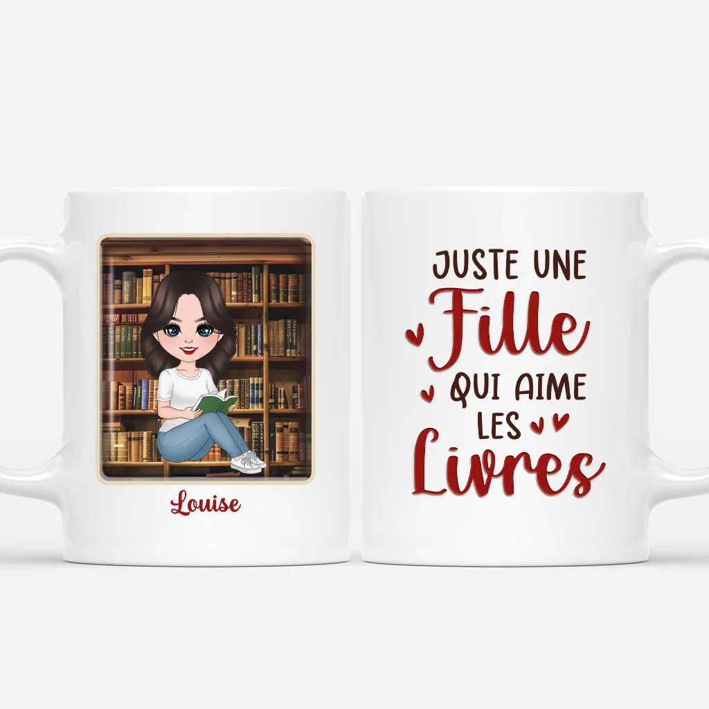 Mug Personnalisé Femme - Juste Une Fille Qui Aime Les Livres