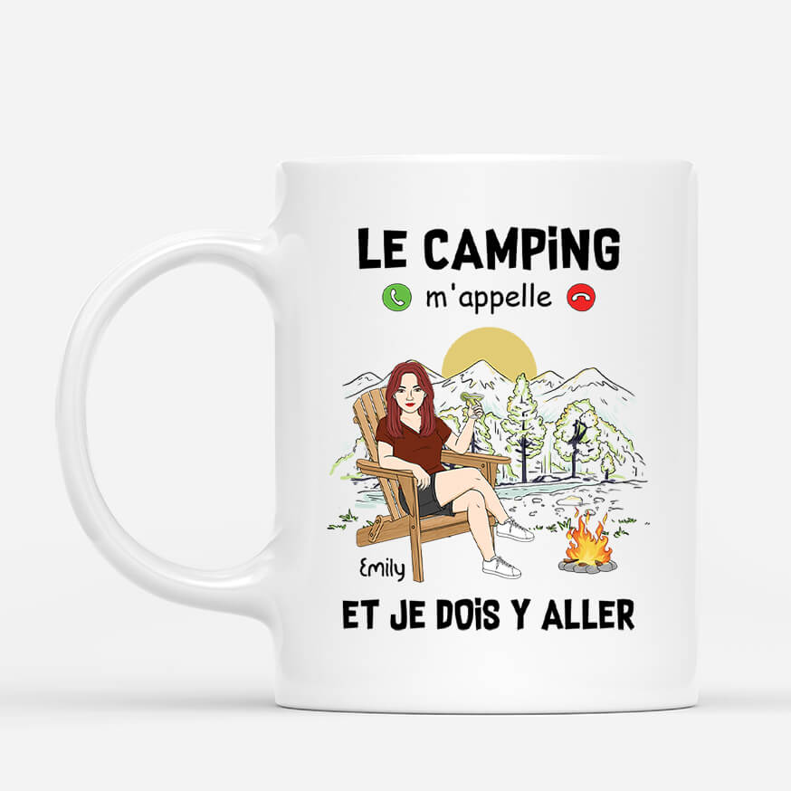 Mug Personnalisé Femme - Le Camping M'Appelle