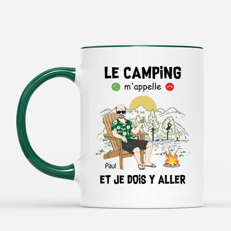 Mug Personnalisé Femme - Le Camping M'Appelle - Image 2